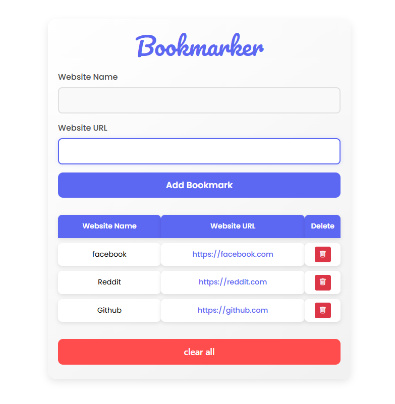 Website Bookmarker